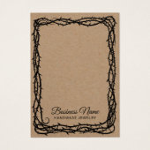 Rustic Kraft Thorn Vine Jewelry Earring Display Visitekaartje (Voorkant)