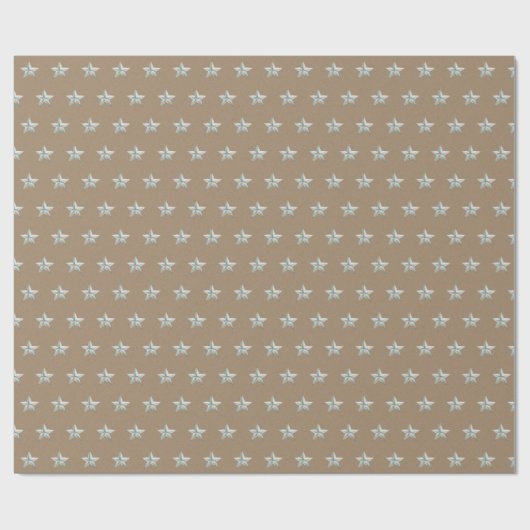 Rustic Kraft  Tiny Silver Stars Cadeaupapier (Vlak)