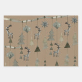 Rustic Kraft Tree Branch kerstversieringen Inpakpapier Vel (Voorkant 3)