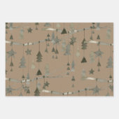 Rustic Kraft Tree Branch kerstversieringen Inpakpapier Vel (Voorkant)