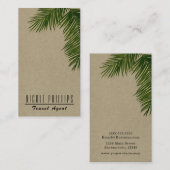 Rustic Kraft Tropical Green Palm Tree Leaf Visitekaartje (Voorkant / Achterkant)