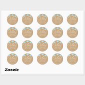 Rustic Kraft Twinkle Twinkle Oh Baby babyfeest Ronde Sticker (Vel)
