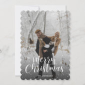 Rustic Kraft Typography Sneeuwfoto Vrolijk Kerstfe Feestdagenkaart (Voorkant)