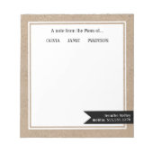 Rustic Kraft "Van de Mam van", gepersonaliseerd Notitieblok (Voorkant)