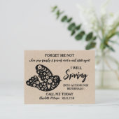 Rustic Kraft Vastgoed Lente Referral Farming Briefkaart (Staand voorkant)