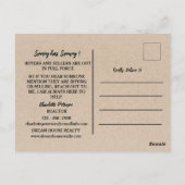 Rustic Kraft Vastgoed Lente Referral Farming Briefkaart (Achterkant)