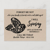 Rustic Kraft Vastgoed Lente Referral Farming Briefkaart (Voorkant)
