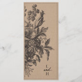 Rustic Kraft Vintage Floral Romantic Wedding Menu (Achterkant)