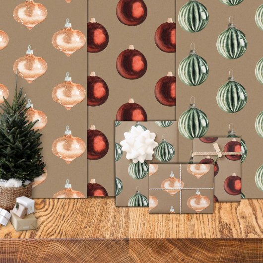 Rustic Kraft Vintage-kerstboomversieringen Inpakpapier Vel
