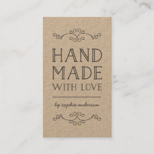 Rustic Kraft vouwt handgemaakt met liefde Visitekaartje