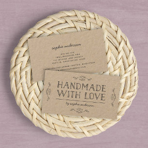 Rustic Kraft vouwt handgemaakt met liefde Visitekaartje