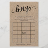 Rustic Kraft Vrijgezellenfeest Bingo, Paper Game K Flyer (Voorkant)