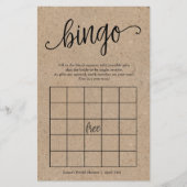 Rustic Kraft Vrijgezellenfeest Bingo, Paper Game K Flyer (Voorkant)