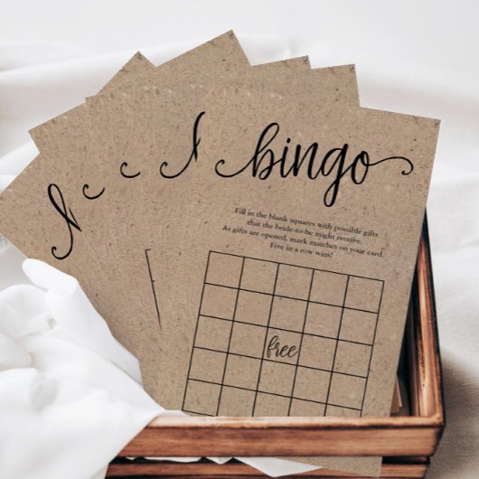Rustic Kraft Vrijgezellenfeest Bingo, Paper Game K Flyer