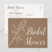 Rustic Kraft Vrijgezellenfeest Country Roos Weddin Uitnodiging Briefkaart (Voorkant / Achterkant)