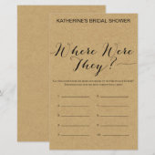 Rustic Kraft Vrijgezellenfeest Game PRINED (Voorkant / Achterkant)