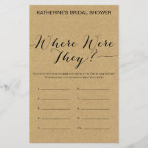 Rustic Kraft Vrijgezellenfeest Game PRINED