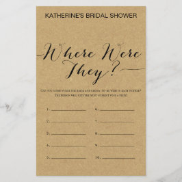 Rustic Kraft Vrijgezellenfeest Game PRINED