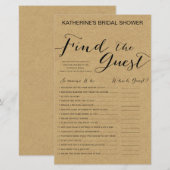 Rustic Kraft Vrijgezellenfeest Game PRINED (Voorkant / Achterkant)