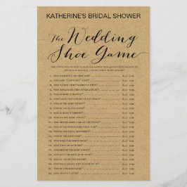 Rustic Kraft Vrijgezellenfeest Game PRINED