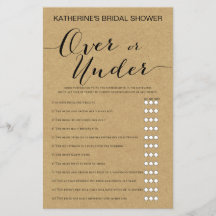 Rustic Kraft Vrijgezellenfeest Game PRINED