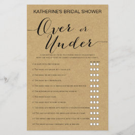 Rustic Kraft Vrijgezellenfeest Game PRINED