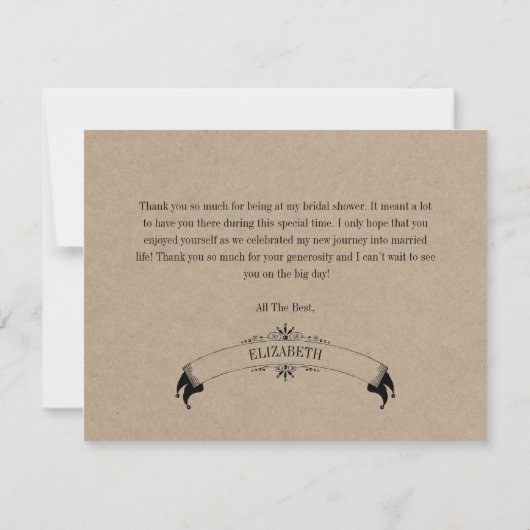Rustic Kraft  Vrijgezellenfeest - Hartelijk dank (Achterkant)