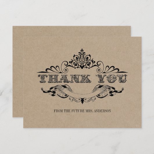 Rustic Kraft Vrijgezellenfeest - Hartelijk dank (Voorkant / Achterkant)