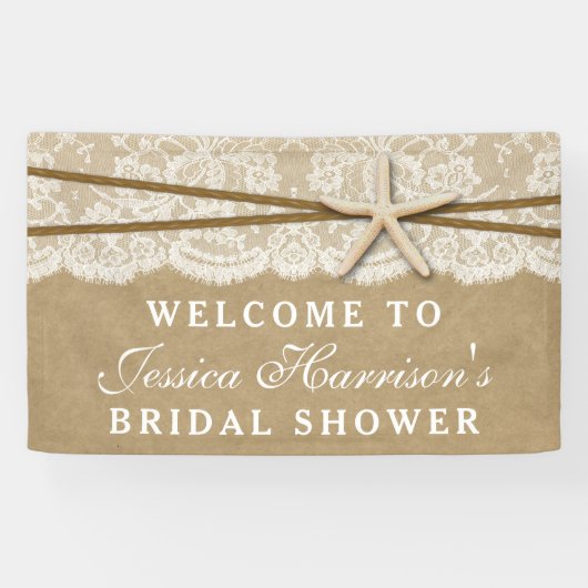 Rustic Kraft, Vrijgezellenfeest met kant en staart Spandoek (Horizontaal)