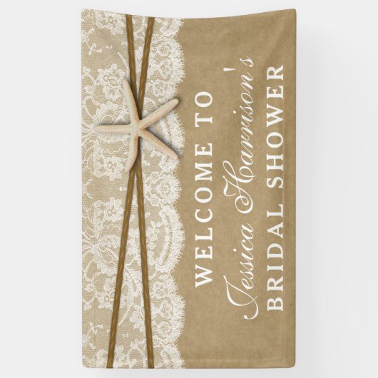 Rustic Kraft, Vrijgezellenfeest met kant en staart Spandoek (Verticaal)