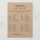 Rustic Kraft Vrijgezellenfeest wat in je tas zit (Voorkant)