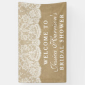 Rustic Kraft & Vrijgezellenfeest witte zout Spandoek (Verticaal)