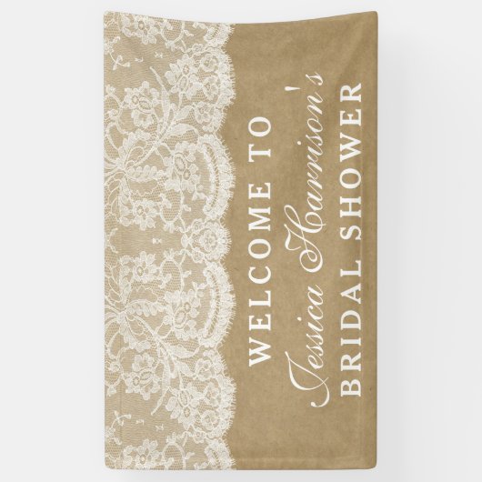 Rustic Kraft &  Vrijgezellenfeest witte zout Spandoek (Verticaal)