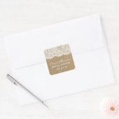 Rustic Kraft &  Vrijgezellenfeest witte zout Vierkante Sticker (Envelop)