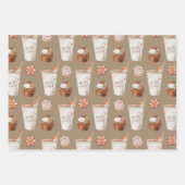 Rustic Kraft Warm Cozy Hot Cocoa Cupcakes Cookies Inpakpapier Vel (Voorkant 2)