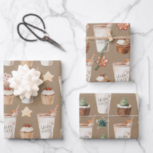 Rustic Kraft Warm Cozy Hot Cocoa Cupcakes Cookies