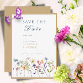 Rustic Kraft Waterverf Floral Bewaar de datum Save The Date