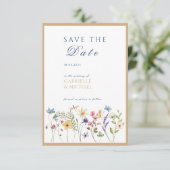 Rustic Kraft Waterverf Floral Bewaar de datum Save The Date (Staand voorkant)