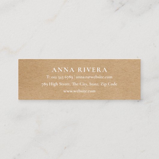 Rustic Kraft Waterverf Greenery Professional Mini Visitekaartje (Achterkant)