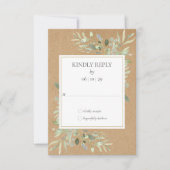 Rustic Kraft Waterverf Greenery RSVP (Voorkant)