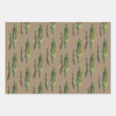 Rustic Kraft Waterverf Woodland Evergreen Trees Inpakpapier Vel (Voorkant)