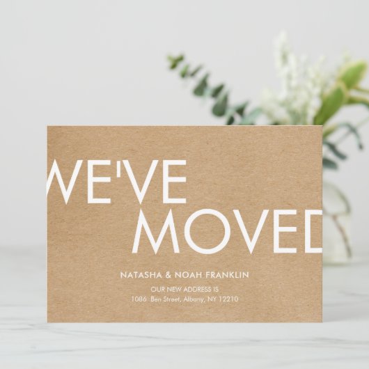 Rustic Kraft We hebben nieuwe adres aankondiging v (Staand voorkant)