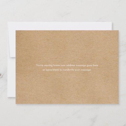 Rustic Kraft We hebben nieuwe adres aankondiging v (Achterkant)