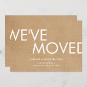 Rustic Kraft We hebben nieuwe adres aankondiging v (Voorkant / Achterkant)