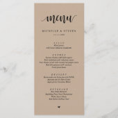 Rustic Kraft Wedding Elopement Menu (Voorkant)