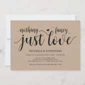 Rustic Kraft Wedding Elopement Reception nodigt ui Kaart (Voorkant)
