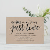Rustic Kraft Wedding Elopement Reception nodigt ui Kaart (Staand voorkant)