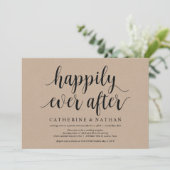 Rustic Kraft Wedding Elopement Reception nodigt ui Kaart (Staand voorkant)