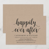 Rustic Kraft Wedding Elopement Reception nodigt ui Kaart (Voorkant / Achterkant)