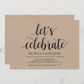 Rustic Kraft Wedding Elopement Reception nodigt ui Kaart (Voorkant / Achterkant)